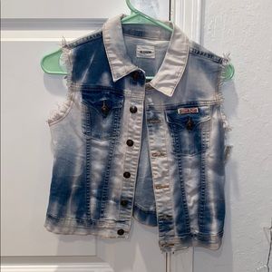 Hudson acid Jean jacket washed vest